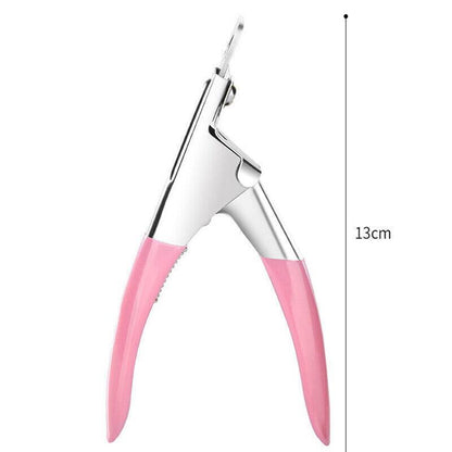 Acrylic Nail Tip Cutter False Nail Clipper U Shape Manicure Art Trimmer Tool - Pink