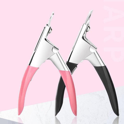 Acrylic Nail Tip Cutter False Nail Clipper U Shape Manicure Art Trimmer Tool - Pink