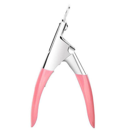 Acrylic Nail Tip Cutter False Nail Clipper U Shape Manicure Art Trimmer Tool - Pink