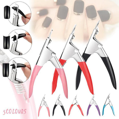 Acrylic Nail Tip Cutter False Nail Clipper U Shape Manicure Art Trimmer Tool - Red