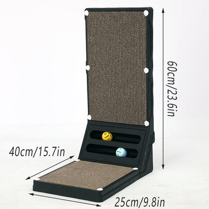 L-shaped Cat Scratching Board Vertical Claw Toy Cat Scratcher for Pet Playtime - Black