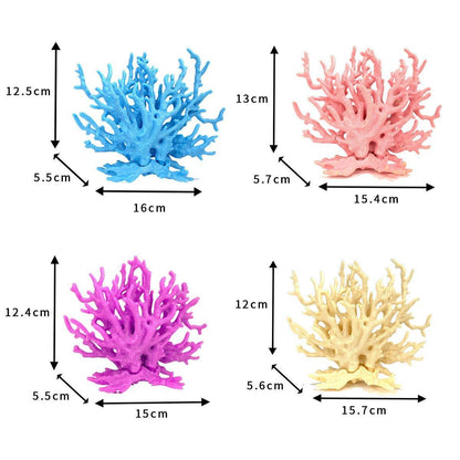 Soft Coral Realistic Water Plants Aquarium Decoration Fish Tank Seawater Set - Pink