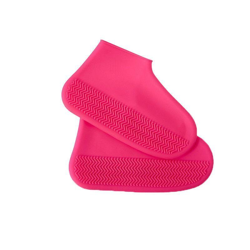 Shoe Cover Waterproof Silicone Non Slip Rain Water Rubber Foot Boot Overshoe L Size - Blue