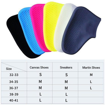 Shoe Cover Waterproof Silicone Non Slip Rain Water Rubber Foot Boot Overshoe L Size - Red