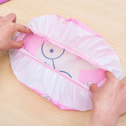 Reusable Women Girls Hair Wrap Waterproof Shower Bath Shower Cap Hat - Frog
