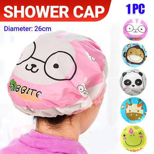 Reusable Women Girls Hair Wrap Waterproof Shower Bath Shower Cap Hat - Monkey