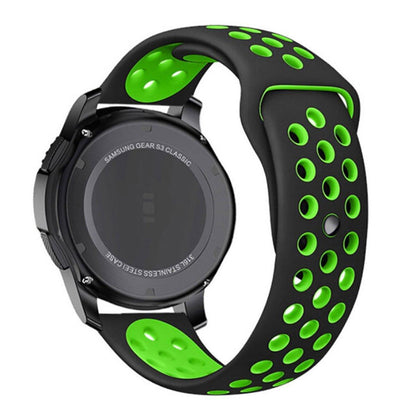 22mm 20mm Silicone Sports Watch Band for Samsung Huawei Huami Two-Tone Strap - 20mm-Green