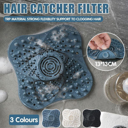 Sink Trap Filter Hair Catcher Shower Bath Cover Basin Stopper Drain Strainer - White