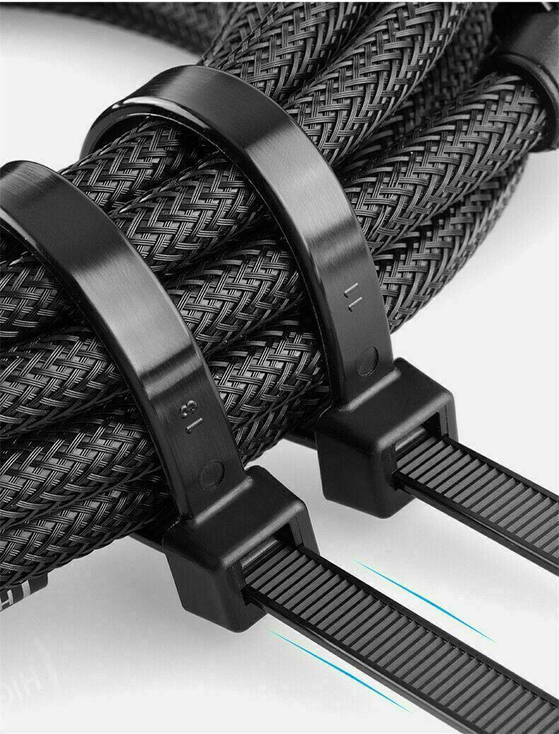 50X Cable Ties Zip Ties Nylon Uv Stabilised Black Cable Tie - 4.8*400mm