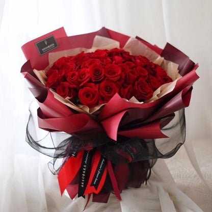 20PCS Plastic Waterproof Flower Gift Wrapping Paper Florist Bouquet Packaging - Red+Wine Red