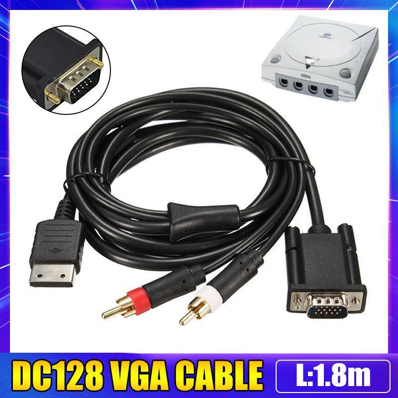 DC128 VGA cable with connectors on a white background