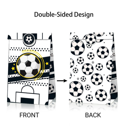 Fashion Football Sport Gift Bags Green Kraft Paper Sticker Set Party Favor Bags - 2sets-LB018