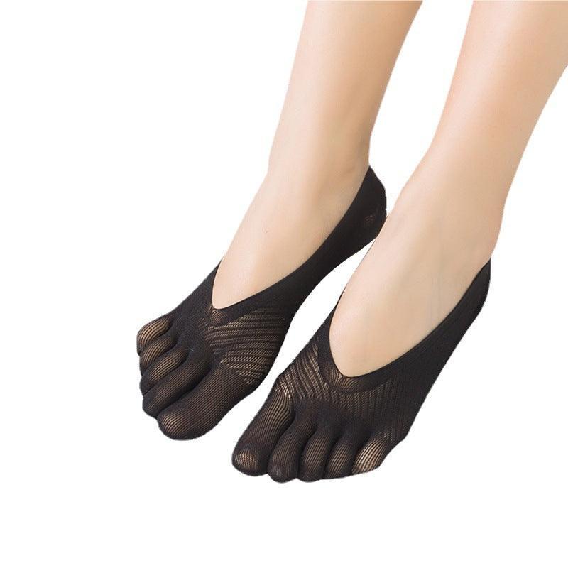 Five Finger Toe Socks Women Invisible Ankle Cut No Show Liner Low Cut Packs - Skin 3 Pairs