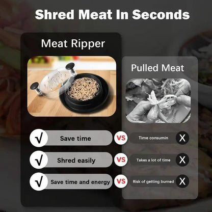 Chicken Breast Shredder Meat Mincer Tear Shredder Handheld Mincing Tool Kitchen - Black