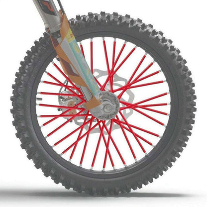 72PCS Wheel Spoke Wrap Sleeves Mountain Bike Bicycle Mtb Wraps Skins Covers - Orange