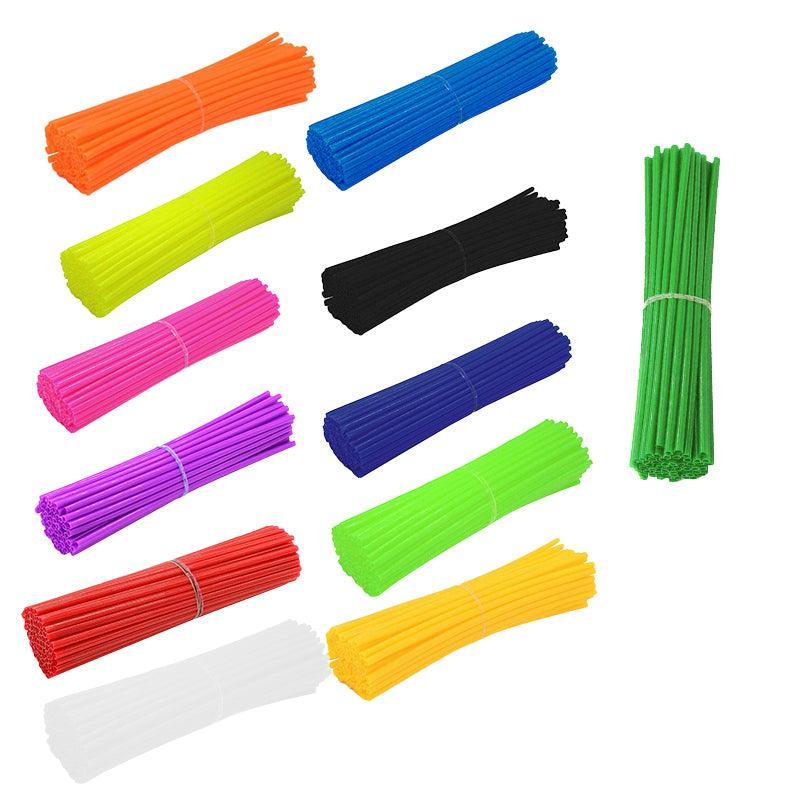 72PCS Wheel Spoke Wrap Sleeves Mountain Bike Bicycle Mtb Wraps Skins Covers - Red