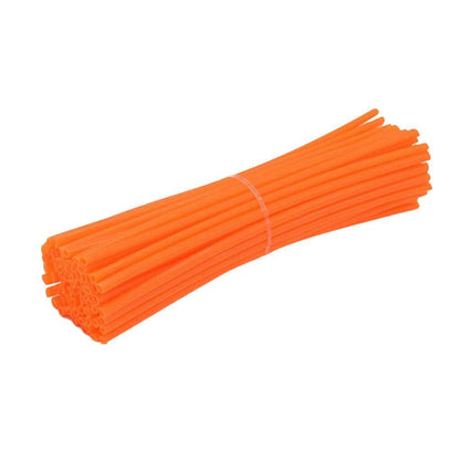 72PCS Wheel Spoke Wrap Sleeves Mountain Bike Bicycle Mtb Wraps Skins Covers - Red