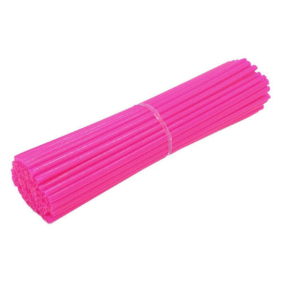 72PCS Wheel Spoke Wrap Sleeves Mountain Bike Bicycle Mtb Wraps Skins Covers - Red