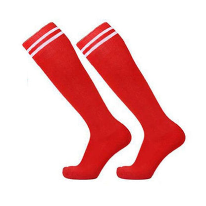 Mens Womens Sports Breathable Tube Long High Socks Knee Warm Casual Footy Soccer - Orange