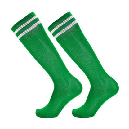 Mens Womens Sports Breathable Tube Long High Socks Knee Warm Casual Footy Soccer - Rose Red