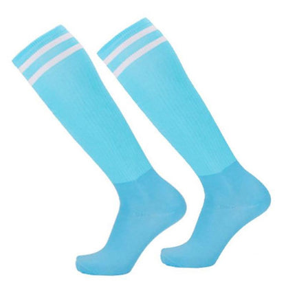 Mens Womens Sports Breathable Tube Long High Socks Knee Warm Casual Footy Soccer - White