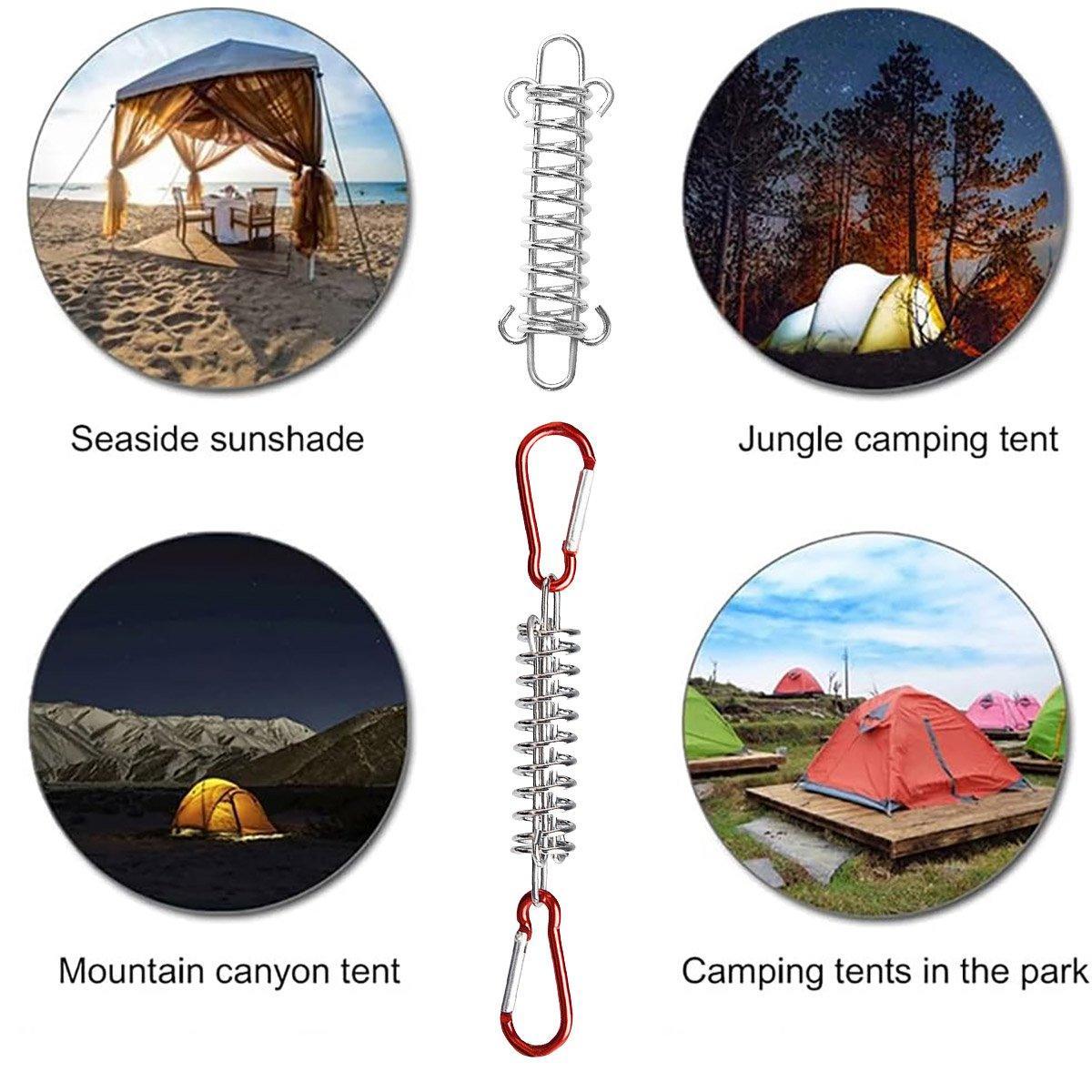 1 - 15PCS Outdoor Camping Tent Spring Wind Rope Buckle Fix Hook Buckles Silver Red - 1pcs - Factory Direct Shop