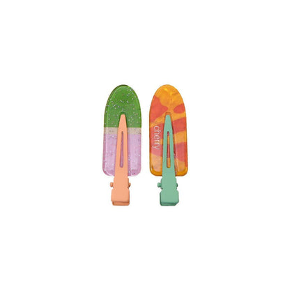 2PCS Juice Series Hair Clip Makeup Hair Accessories Colourful Hair Barrettes - Cherry