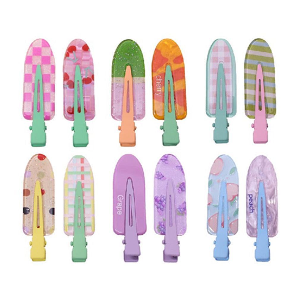 2PCS Juice Series Hair Clip Makeup Hair Accessories Colourful Hair Barrettes - Peach