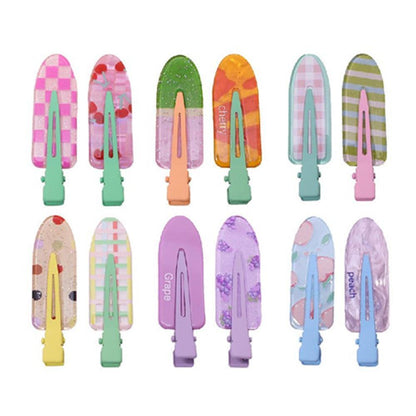 2PCS Juice Series Hair Clip Makeup Hair Accessories Colourful Hair Barrettes - Watermelon