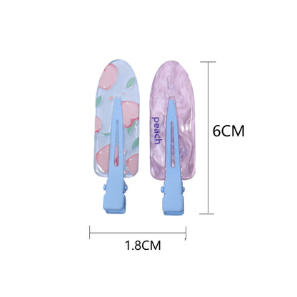 2PCS Juice Series Hair Clip Makeup Hair Accessories Colourful Hair Barrettes - Watermelon