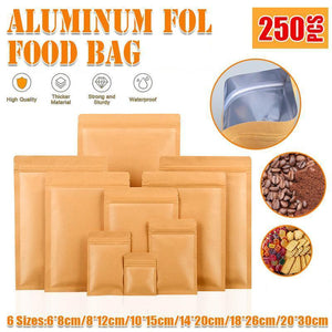 Kraft Paper Mylar Storage Self Seal Packing Pouches Aluminum Foil Packaging Bag - 6*8cm