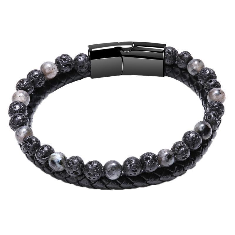 Tiger Eye Natural Stone Beaded Bracelet Women Men Elasticity Bangle hand Jewelry - Red Tiger Eye