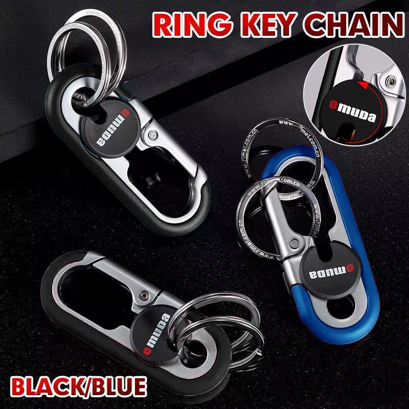 Keychains Fashion Men's Stainless Steel Ring Creative Metal Car Accessory Gift - Blue