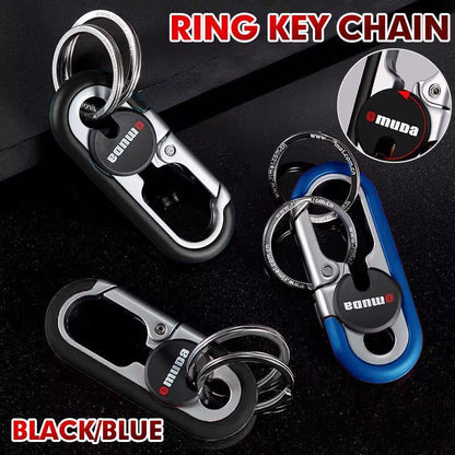 Keychains Fashion Men's Stainless Steel Ring Creative Metal Car Accessory Gift - Black