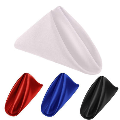 50PCS Polyester Plain Fabric Cotton Napkins For Wedding Cloth pc Table Dinner - Black