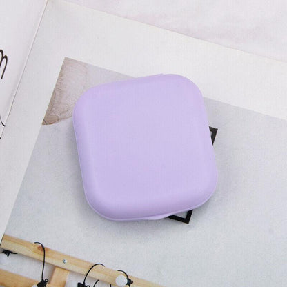 Pocket Plastic Mini Contact Lens Case Kit Outdoor Travel Holder Mirror Container - Green
