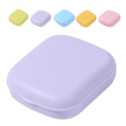 Pocket Plastic Mini Contact Lens Case Kit Outdoor Travel Holder Mirror Container - Yellow