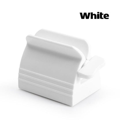 Large Bathroom Toothpaste Squeezer Tube Easy Stand Dispenser Rolling Holder Seat - White