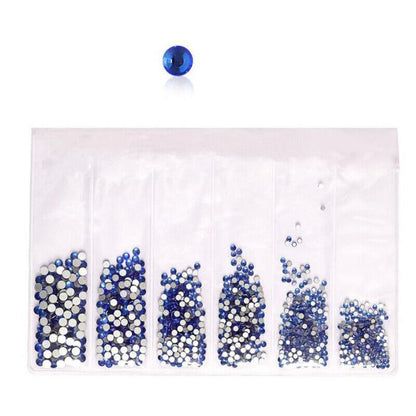1440Pcs Glitter Rhinestones Crystal Clear Flat Bottom Glass Nail Art Nail Drill - Gold