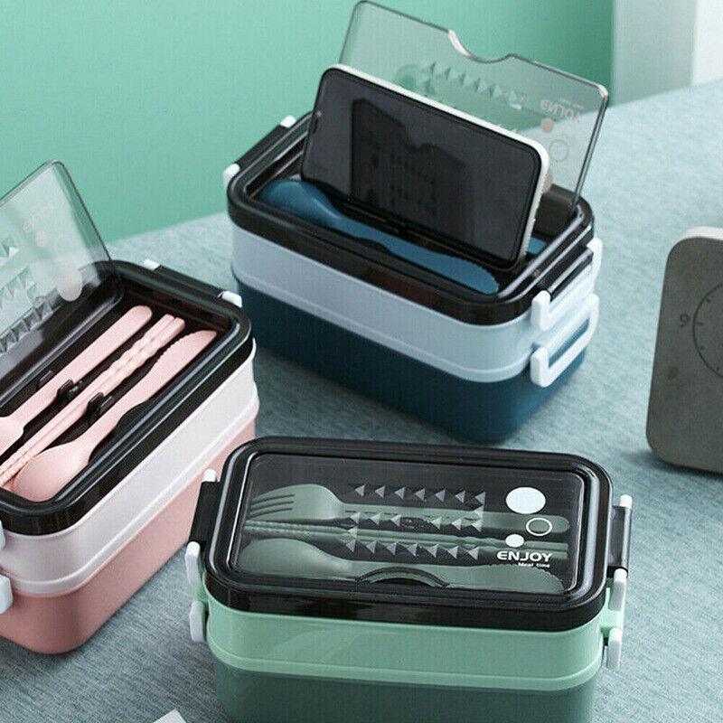 Bento Box Lunch Containers Food Microwave Stainless Portable Dinnerware Au - Pink