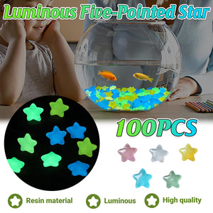 Luminous Stars Set 100PCS Fluorescent Five Pointed Plastic Stars DIY Decor