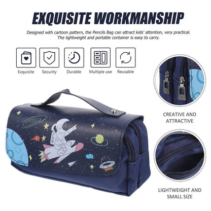 Functional Pencil Case Stationery Bag Pen Holder Storage Organizer for School - 04