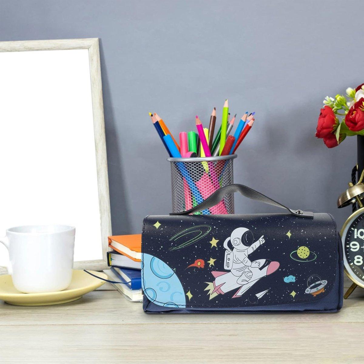 Functional Pencil Case Stationery Bag Pen Holder Storage Organizer for School - 04