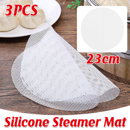 3pcs Silicone Steamer Pad Steamer Cloth Non stick Drawer Cloth Reusable Kitchen