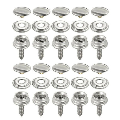 62Pcs Canvas Snap Fastener Kit with Stainless Screws and Tools for Marine Tent Cover