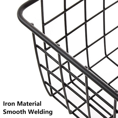 2pcs Wire Storage Basket Durable Metal Kitchen Cabinet Pantry Office Organiser