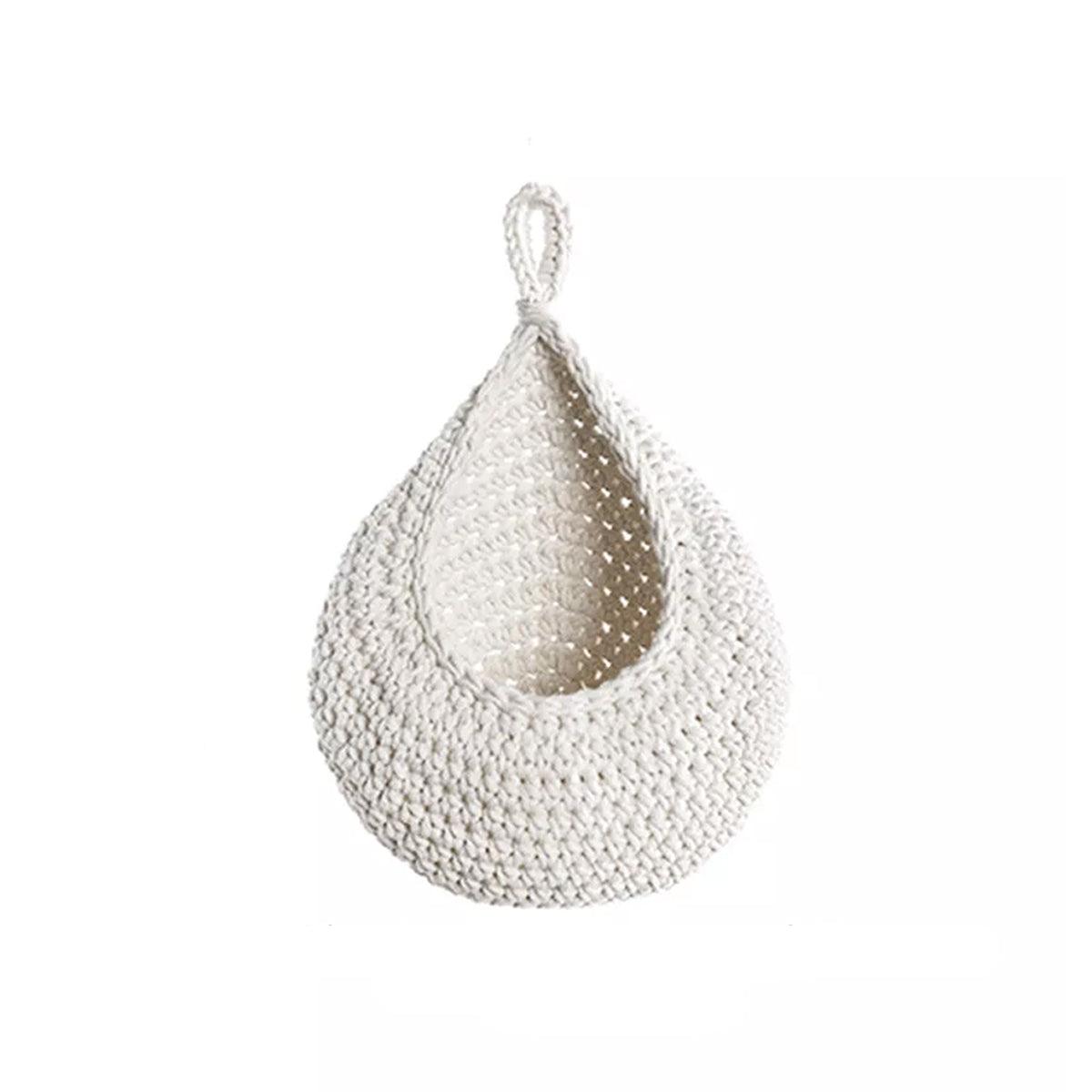 Cotton Rope Woven Storage Basket Wall Mount Fruit Vegetable Organizer Container - XL