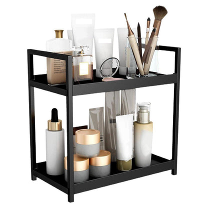 Multi-layer Cosmetic Storage Rack Desktop Organizer for Bathroom Dormitory Use - White