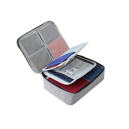Large Capacity Multi-Layer Document Ticket Storage Bag Certificate File Organize 3 Layers - Navy 3 Layers-B2