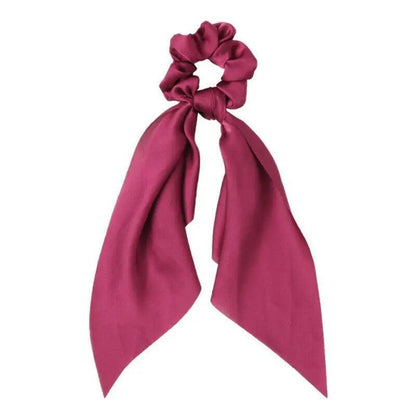 Chiffon Ponytail Scarf Bow Elastic Hair Rope Tie Scrunchies Ribbon Hair Bands - Coffee